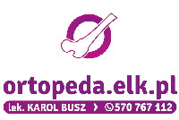 GABINET ORTOPEDYCZNY lek. Karol Busz ORTOPEDA.ELK.PL 570 767 112 logo