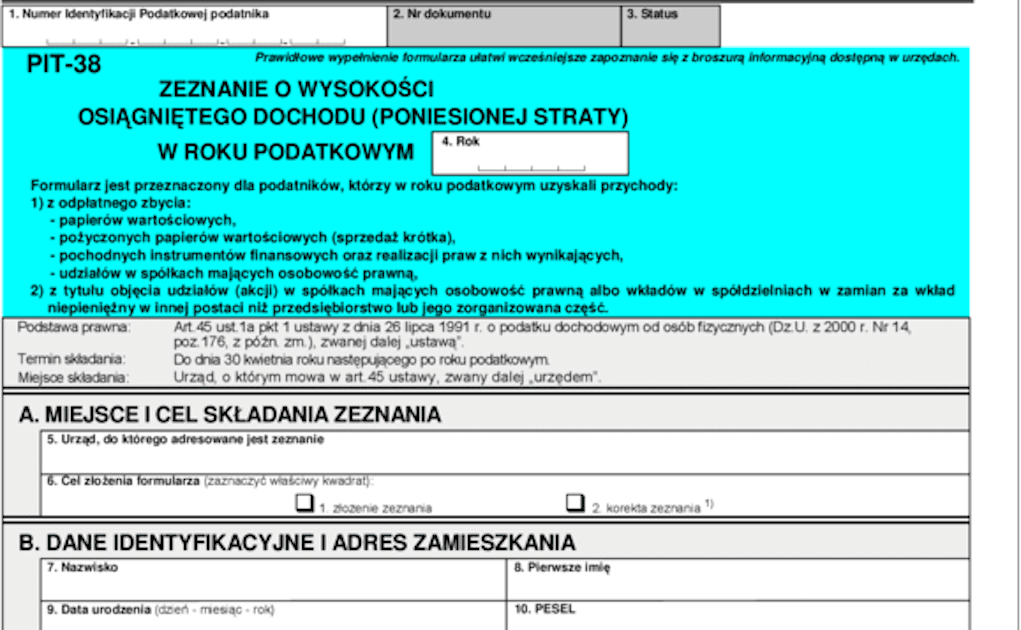 PIT 38. Jak go rozliczyć?