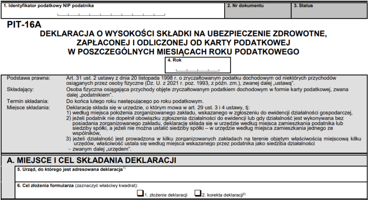 PIT 16A. Kogo obowiązuje?