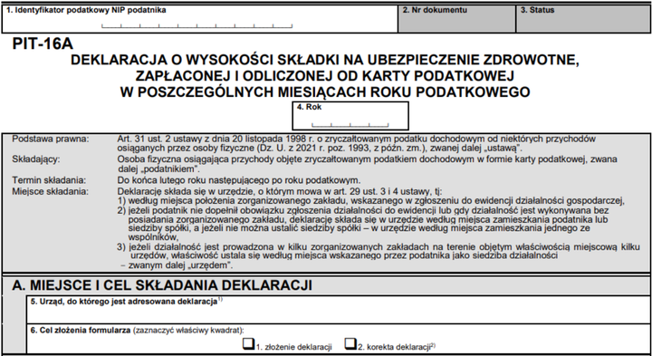 PIT 16A. Kogo obowiązuje?