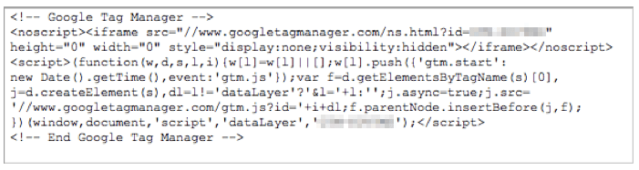 Przykładowy kod Google Tag Manager